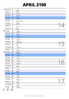 Kalender April 2100 im Hochformat mit Notizbereich