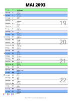 Kalender Mai 2093 im Hochformat mit Notizbereich