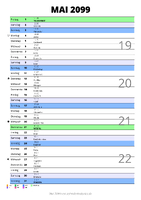 Kalender Mai 2099 im Hochformat mit Notizbereich