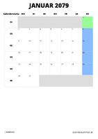 Kalender Januar 2079 Kalender Januar 2079 im Hochformat