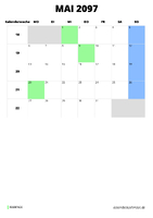 Kalender Mai 2097 im Hochformat
