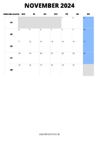 Kalender November 2024 Kalender November 2024 im Hochformat