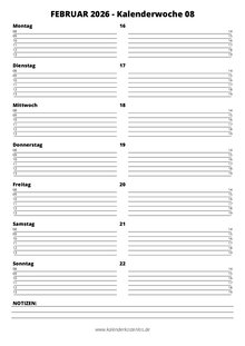 Vorschau Wochenkalender